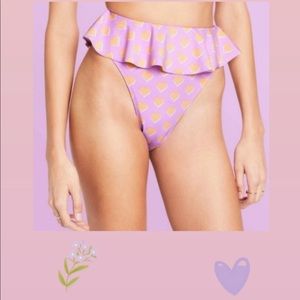 Stoney Clover Lane x Target High-Waisted Pink Heart Bikini Bottoms in Size S 🤍